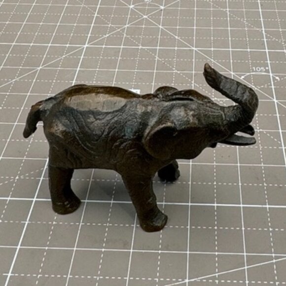 Antique CrudeBronze Elephant Figurine Rustic Decor